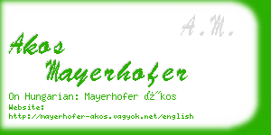 akos mayerhofer business card